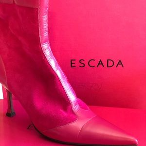 Escada Suede and Leather Ankle Boot